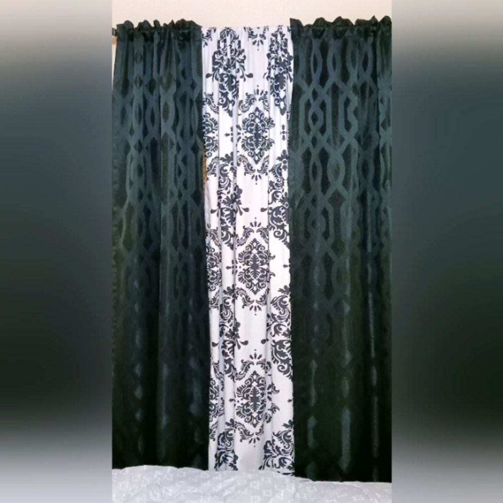 NEW Mainstay heavyweight Curtains  (only) black panels 2 pcs